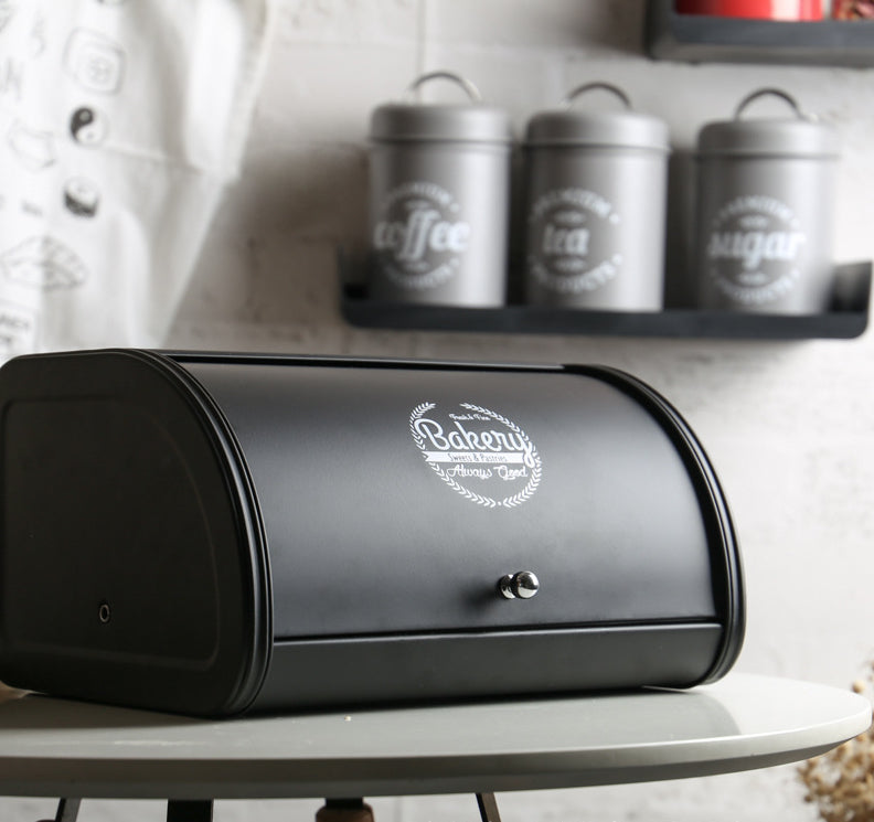 Kitchen Storage Bread Box with Roll Top Lid