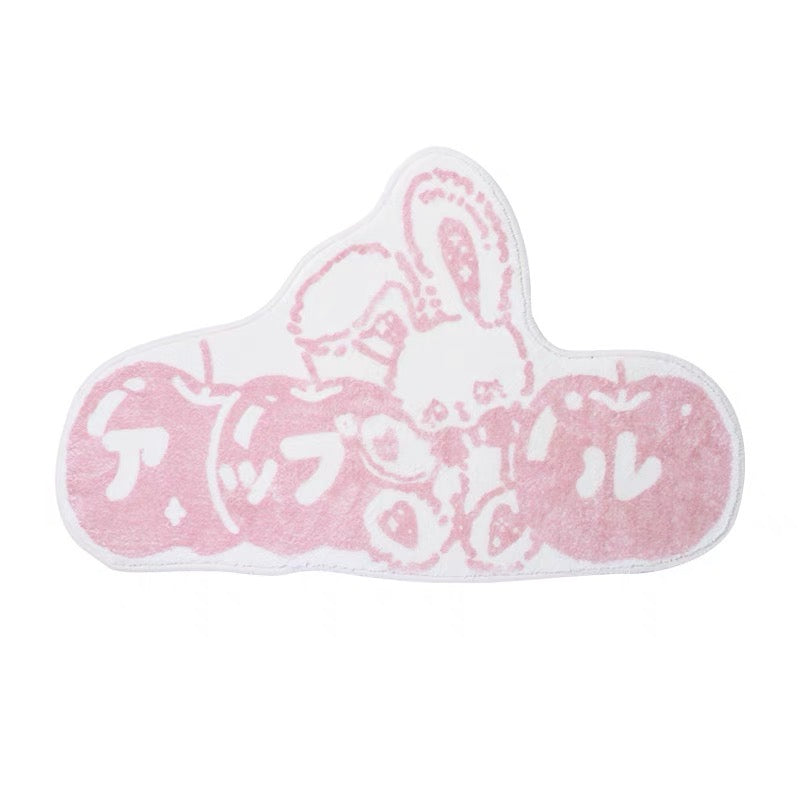 Cartoon Pink Rabbit Washable Carpet for Living Room