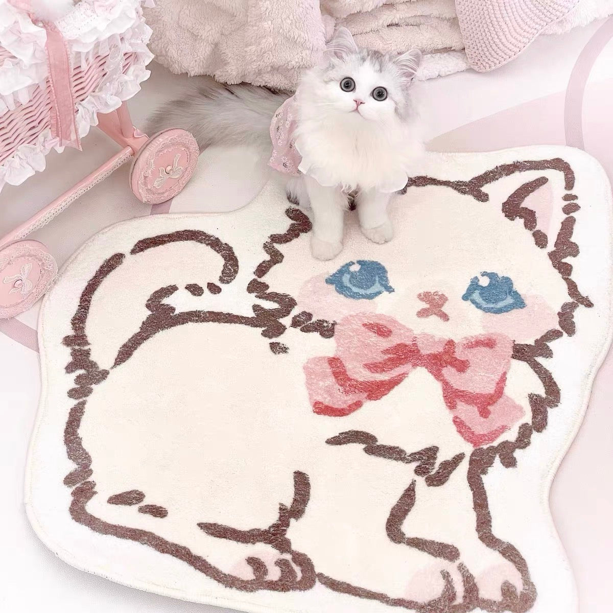 Cartoon cutie kitten floor Mat