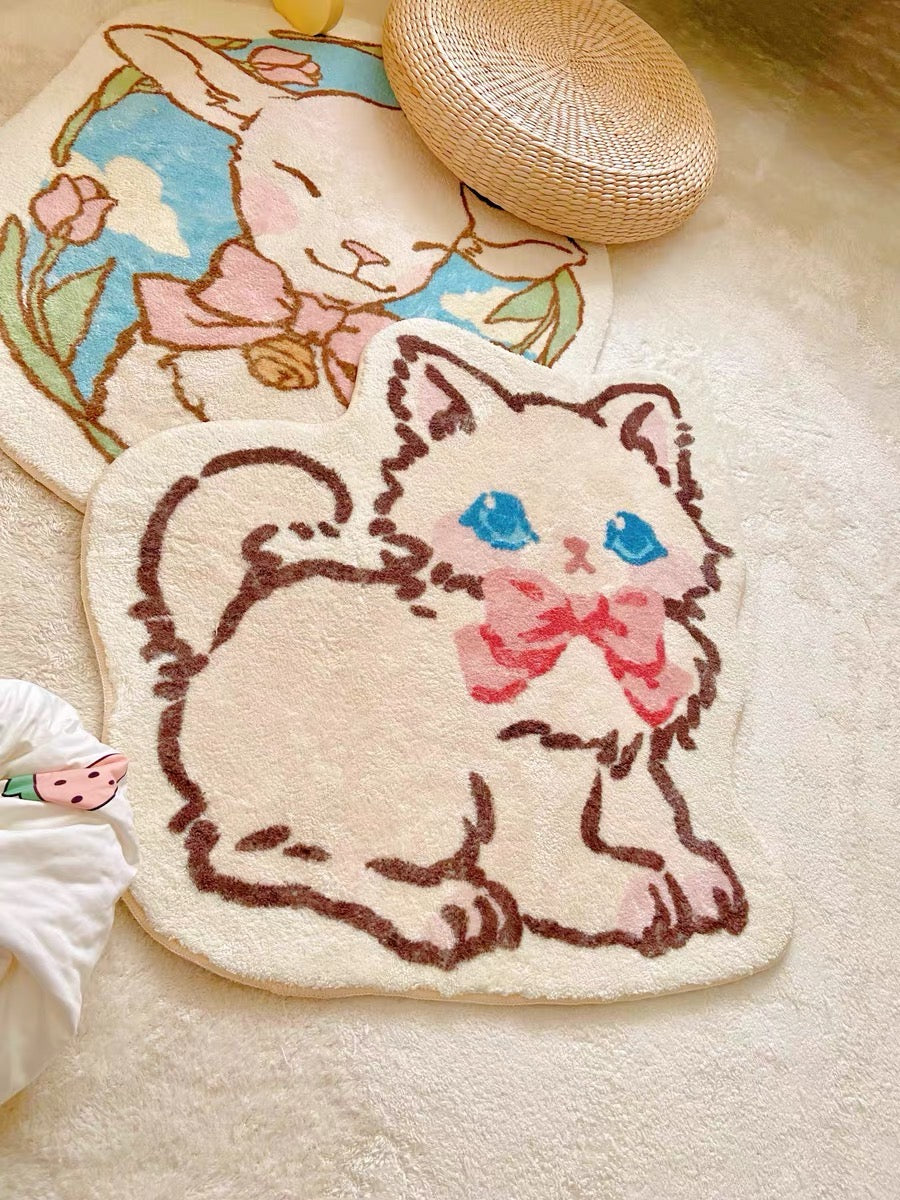 Cartoon cutie kitten floor Mat