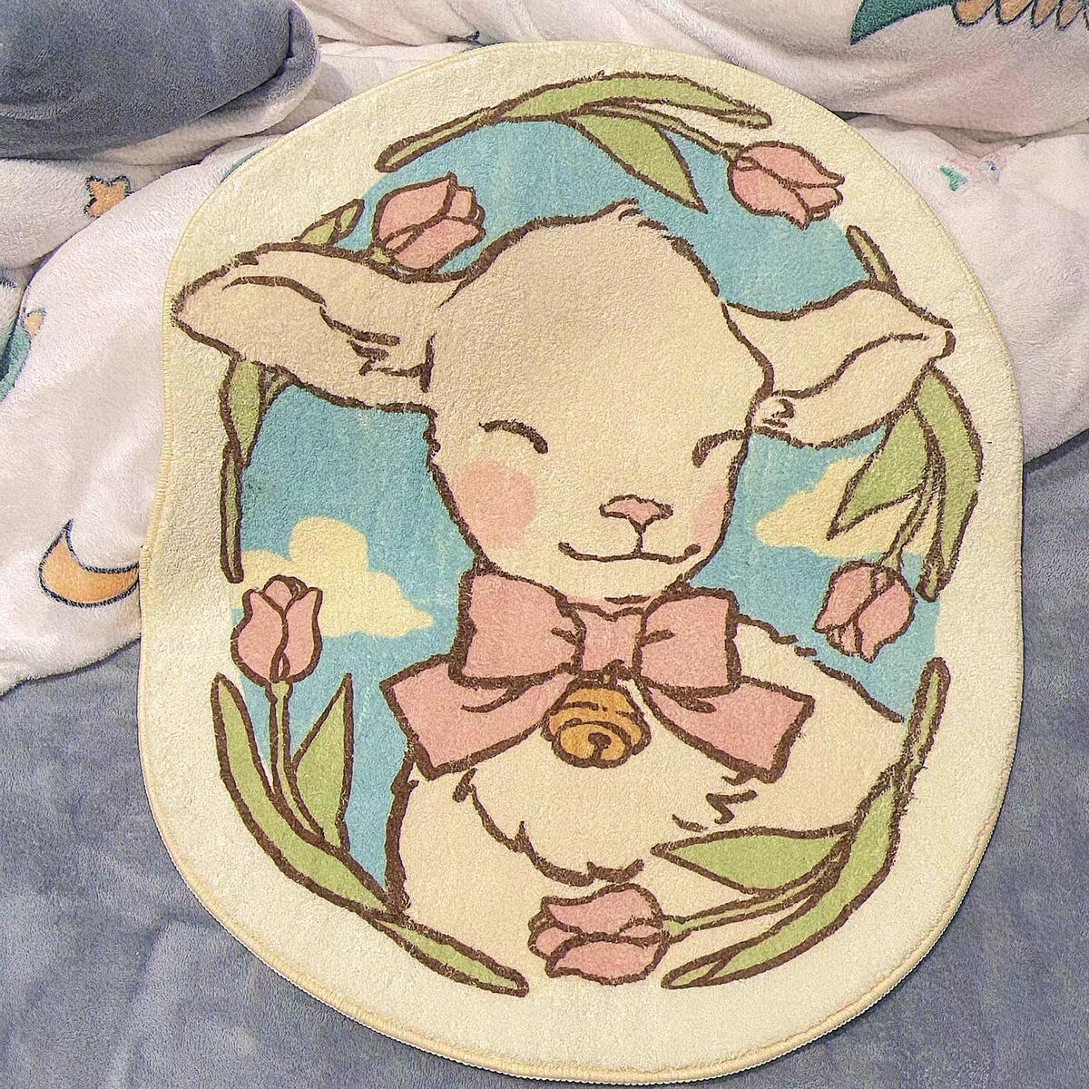 Cartoon Cutie Sheep Bedroom Carpet