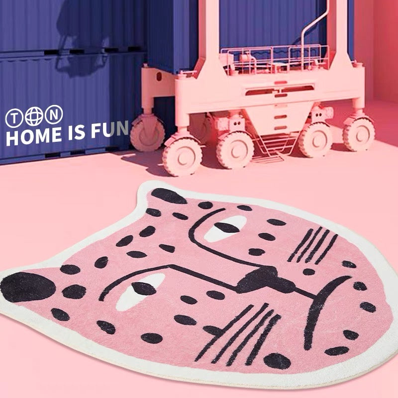 Vintage Pink Leopard Rug