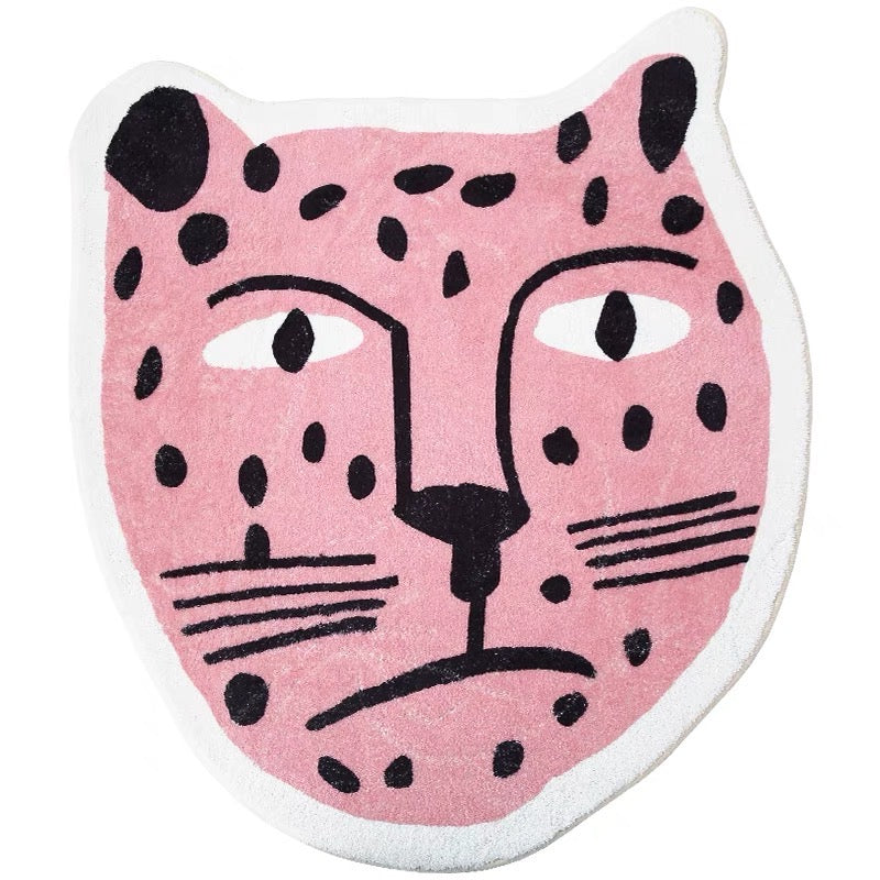 Vintage Pink Leopard Rug