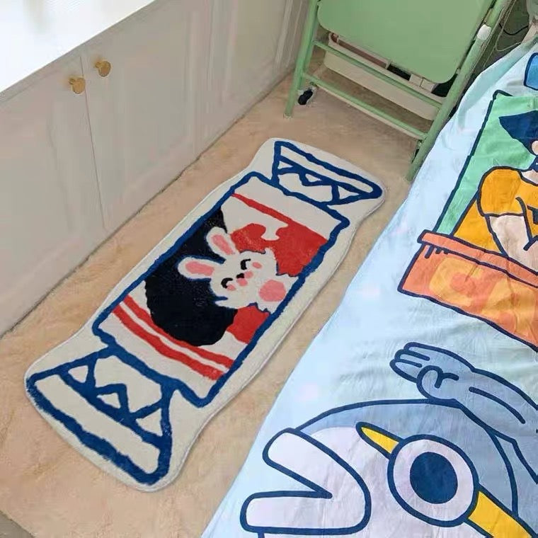 Rabbit candy Floor Mat Washable Carpet for Living Room