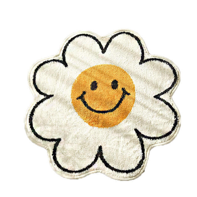 Smiley Flower Shaped Rug