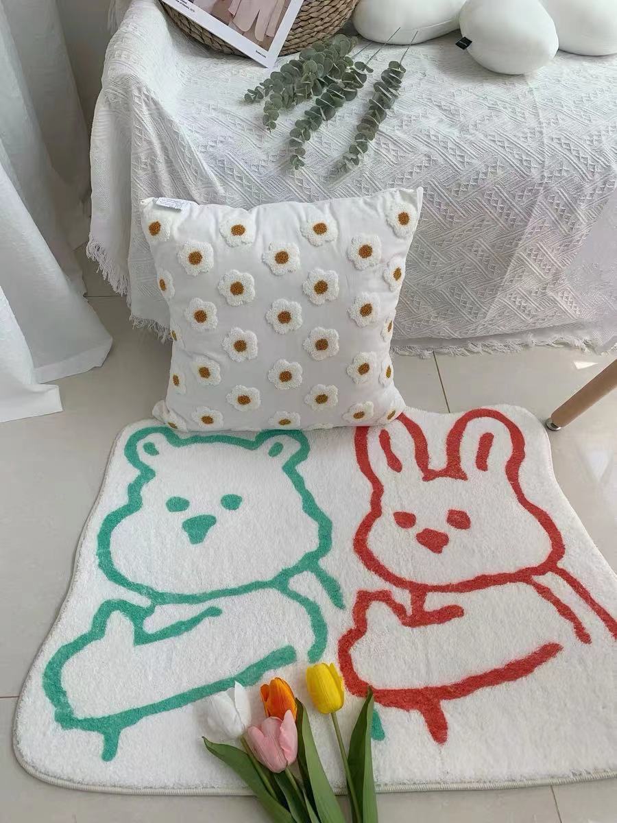 Cute Bear & Rabbit Design Floor Mat