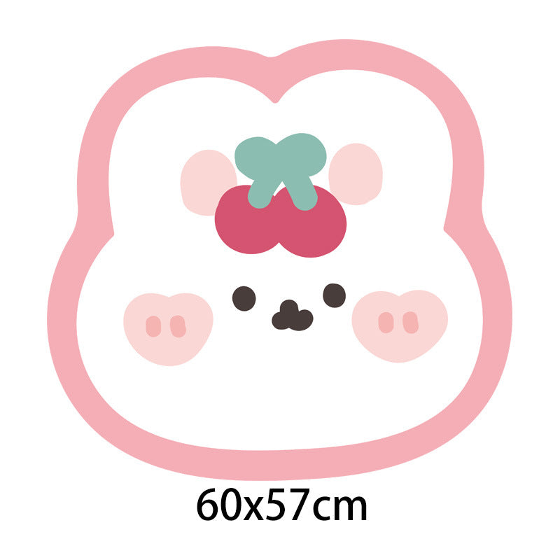 Cartoon Cutie Pink Bunny Shaped Rug