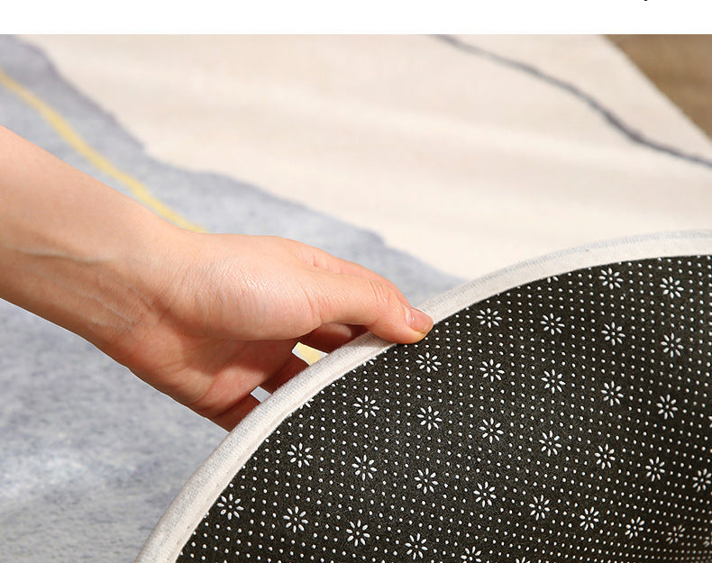 Modern Marbled Print Bedside Rug