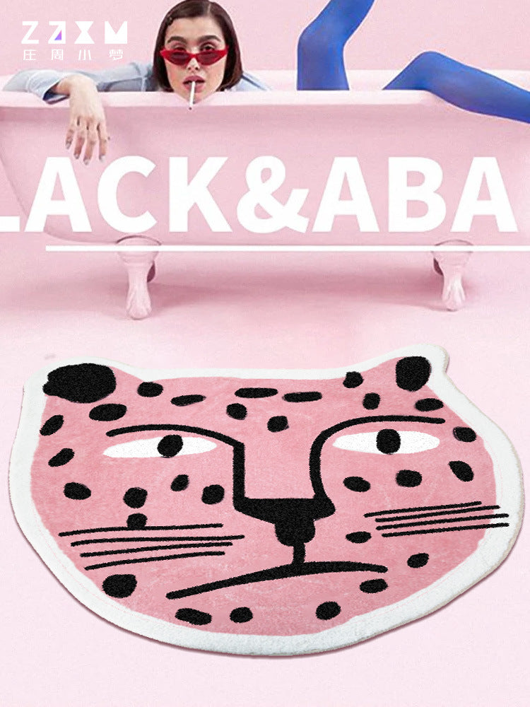 Vintage Pink Leopard Rug