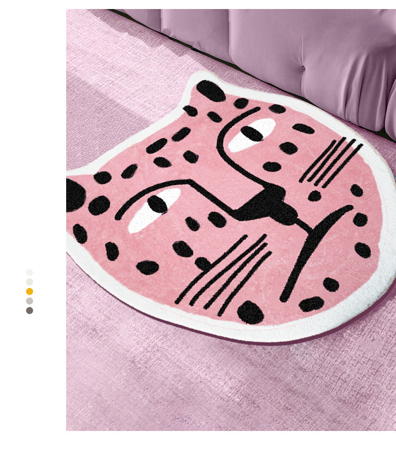 Vintage Pink Leopard Rug