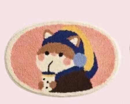 Bubble Tea Cat Floor & Bath Mat