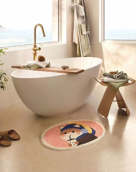 Bubble Tea Cat Floor & Bath Mat