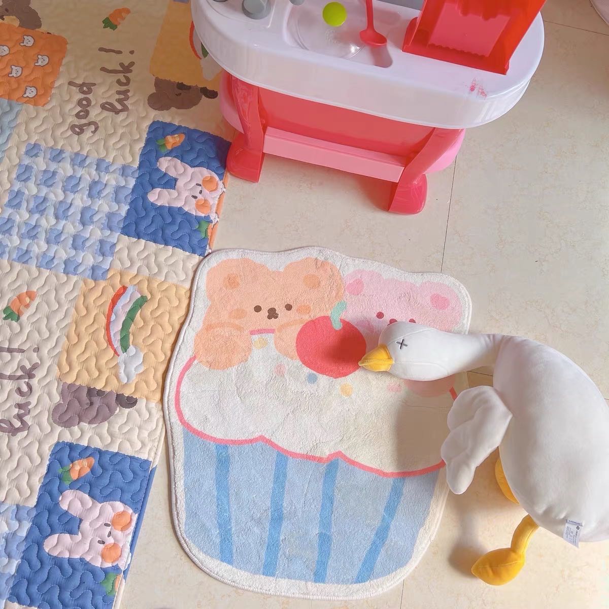 Cup Cake Donut Cutie Bear Soft Rug
