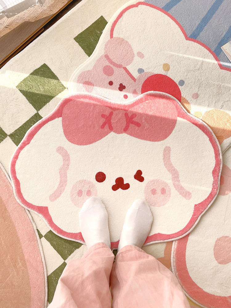 Cutie Pink Doggies Foot Rug