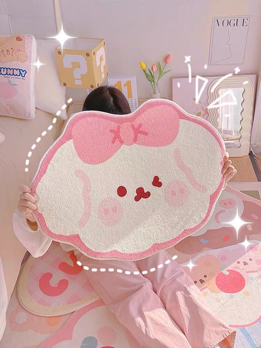 Cutie Pink Doggies Foot Rug