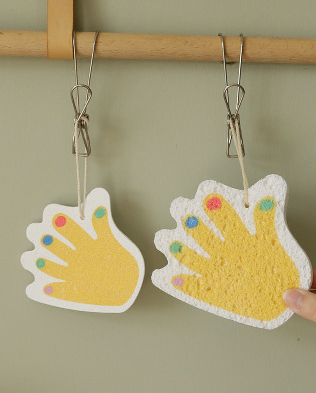 3PC Non-stick Compressed Cartoon Wood Pulp Sponge